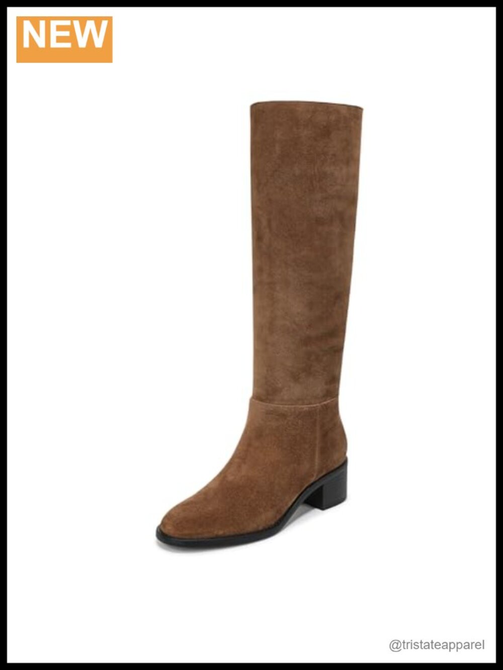 Wide Calf Knee High Leather Suede Block Heel Boots Women's Pull-On Lace Up